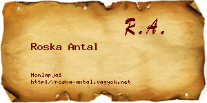 Roska Antal névjegykártya